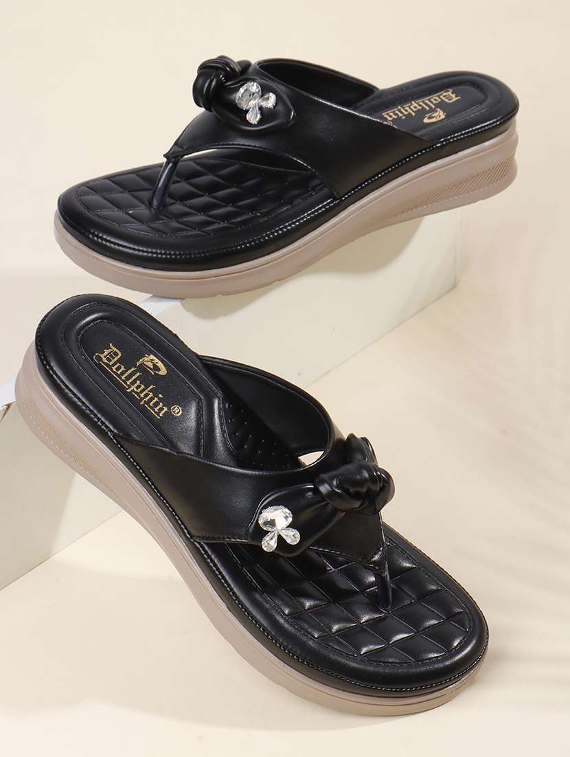 women black slip on wedge - 22078302 -  Zoom Image - 0