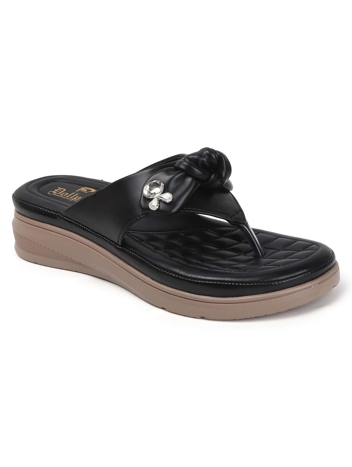 women black slip on wedge - 22078302 - Standard Image - 3