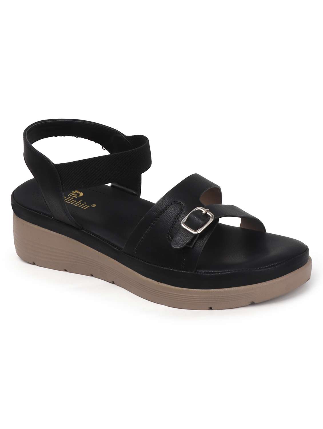 women solid back strap wedge - 22078308 - Standard Image - 3