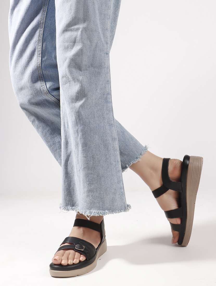 women solid back strap wedge - 22078308 - Standard Image - 5