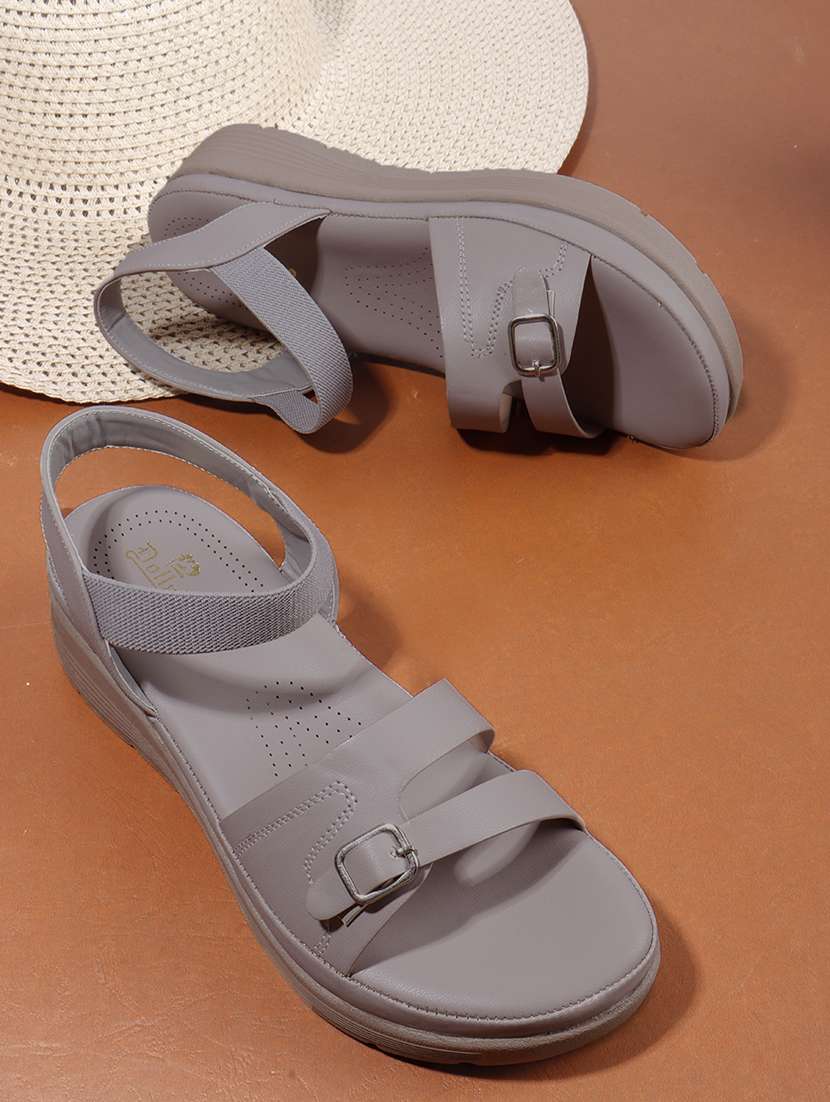 women solid back strap wedge - 22078309 - Zoom Image - 0