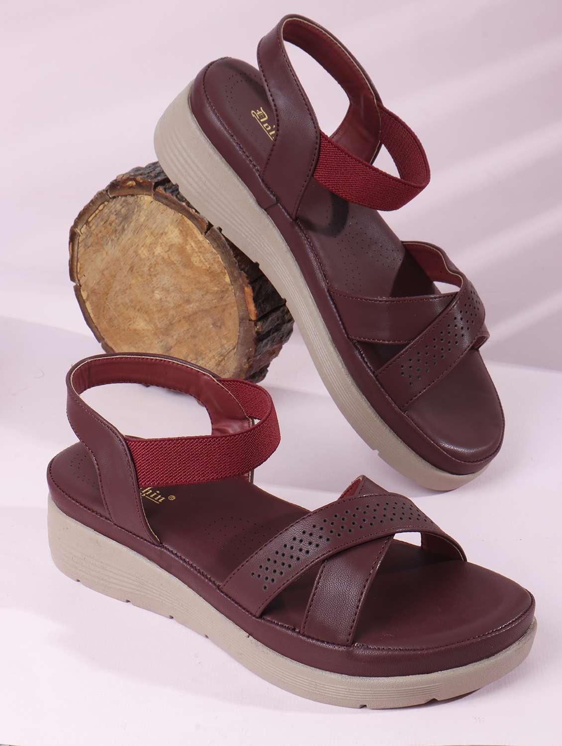 women solid back strap wedge - 22078312 -  Zoom Image - 0