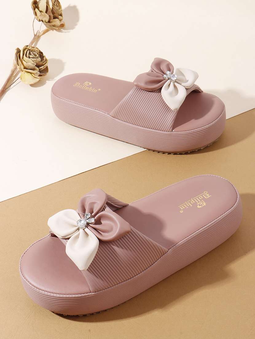 women solid slip on wedges
