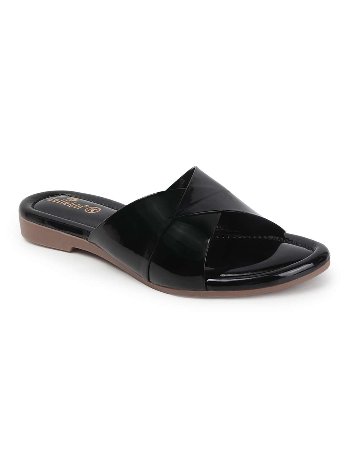 women black solid slip on flats - 22078333 -  Standard Image - 3