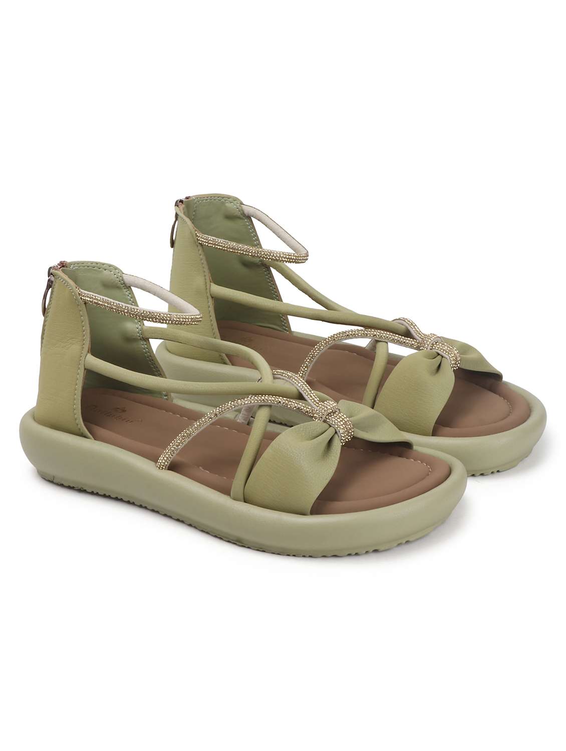 women solid strappy gladiators flats - 22078336 -  Standard Image - 3