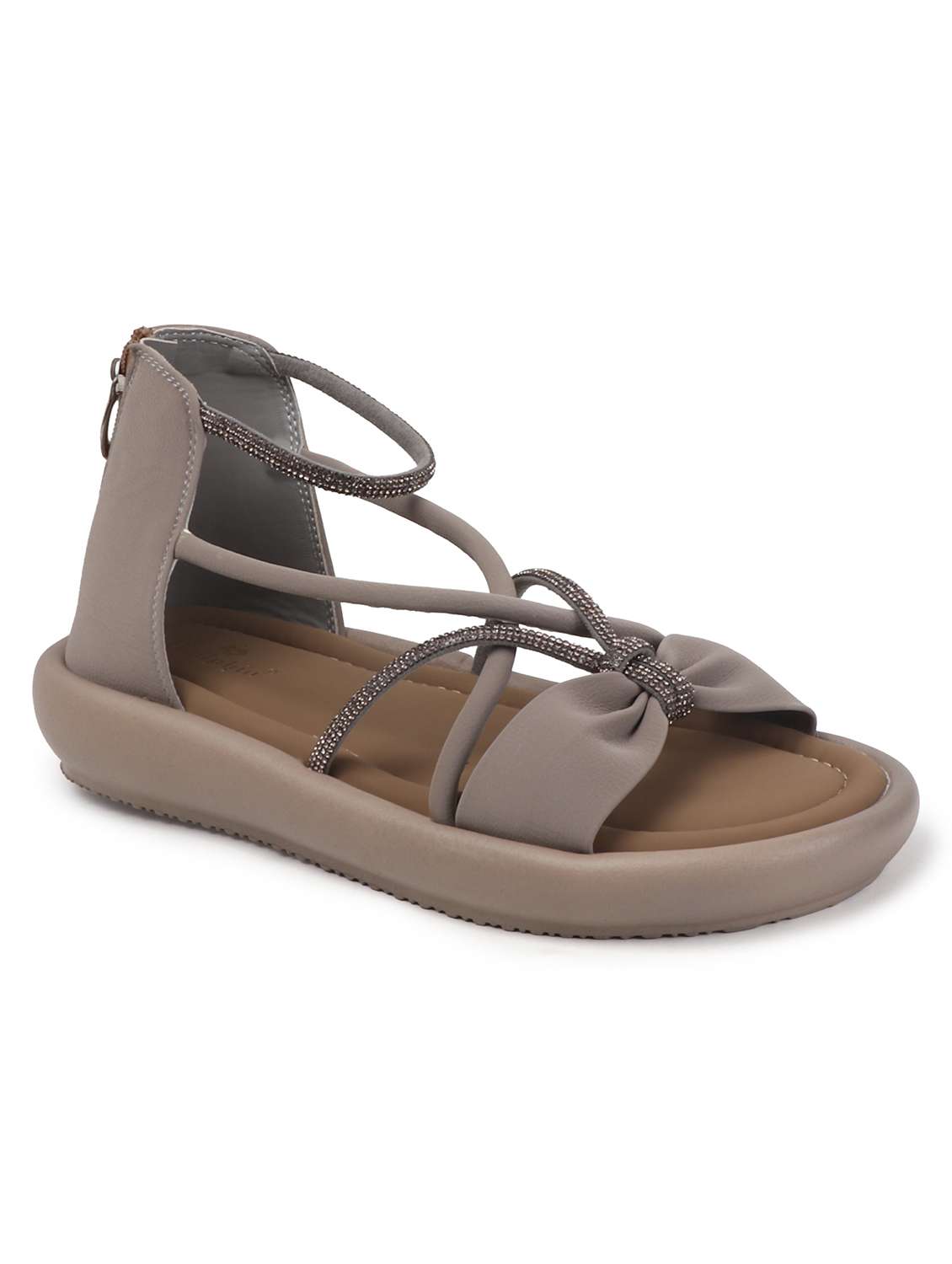 women solid strappy gladiators flats - 22078337 -  Standard Image - 3