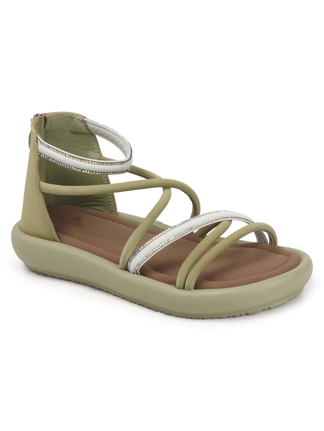 women solid strappy gladiators flats - 22078340 - Standard Image - 3