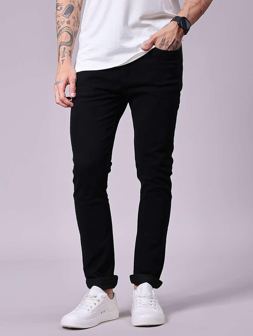 men plain mid rise full length jeans - 22078353 - Zoom Image - 0