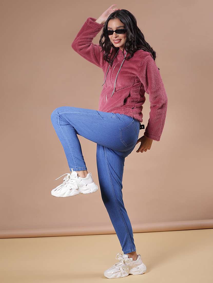 women solid mid rise slim fit jean - 22078354 -  Standard Image - 5