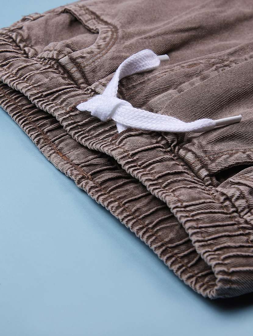 boys solid mid rise denim cargo - 22078373 -  Standard Image - 3