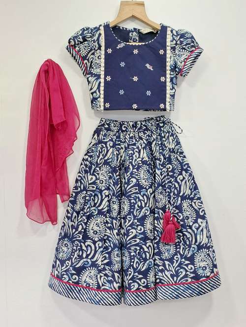 girls printed lehenga choli with dupatta set - 22078376 -  Standard Image - 0