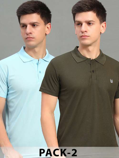 men pack of 2 short sleeve regular fit polo t-shirt - 22078390 -  Standard Image - 0