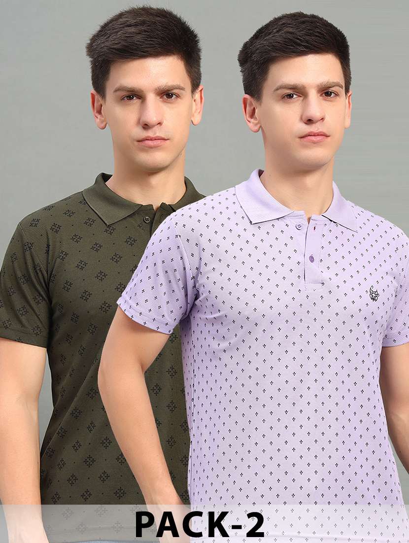 men pack of 2 short sleeve regular fit polo t-shirt