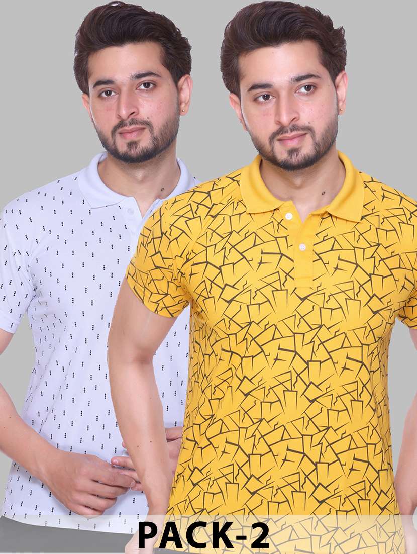 men pack of 2 short sleeve regular fit polo t-shirt