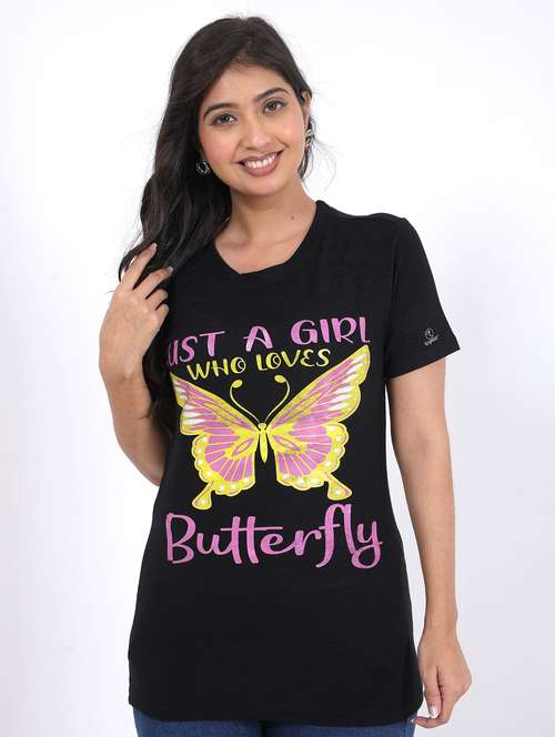women printed short sleeve regular fit t-shirt - 22078447 - Standard Image - 0