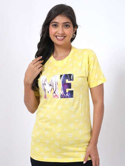 women printed short sleeve regular fit t-shirt - 22078448 - Standard Image - 0