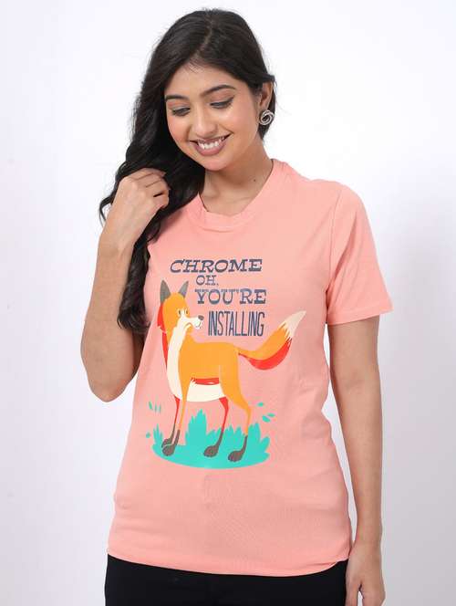 women printed short sleeve regular fit t-shirt - 22078450 - Standard Image - 0