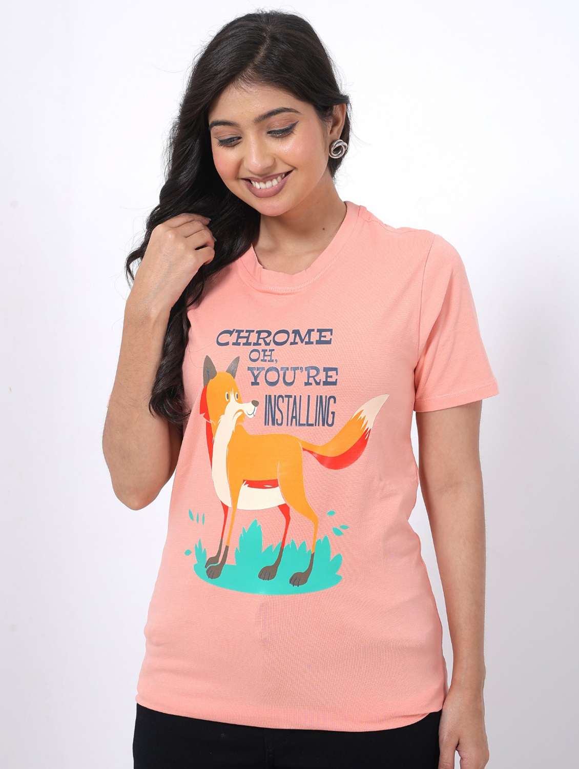 women printed short sleeve regular fit t-shirt - 22078450 - Zoom Image - 0
