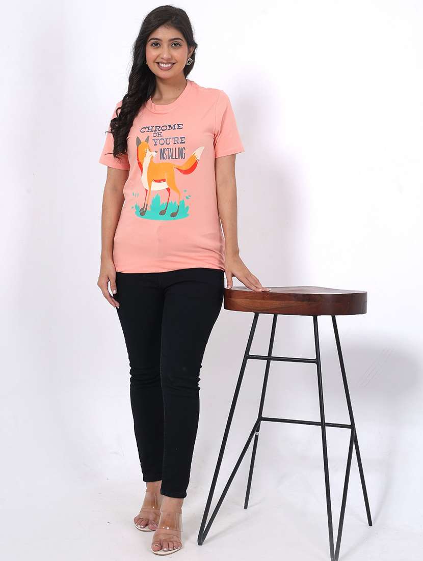 women printed short sleeve regular fit t-shirt - 22078450 - Standard Image - 3