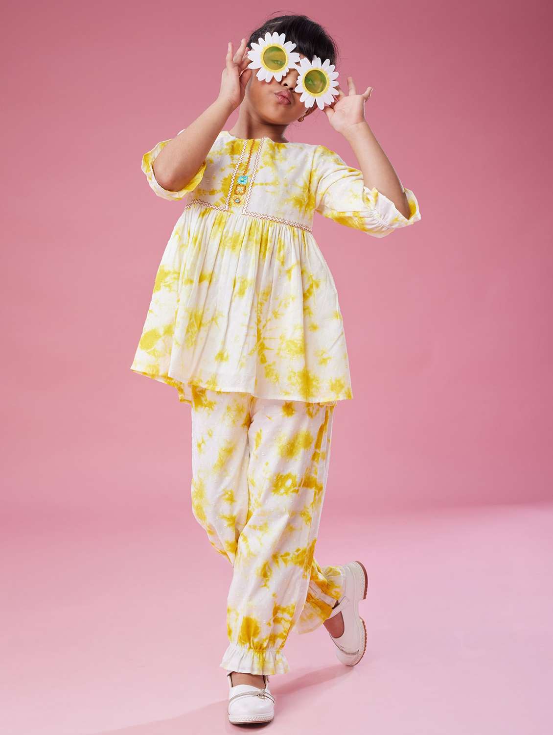 girls printed top & palazzo co-ord set - 22078457 -  Standard Image - 3