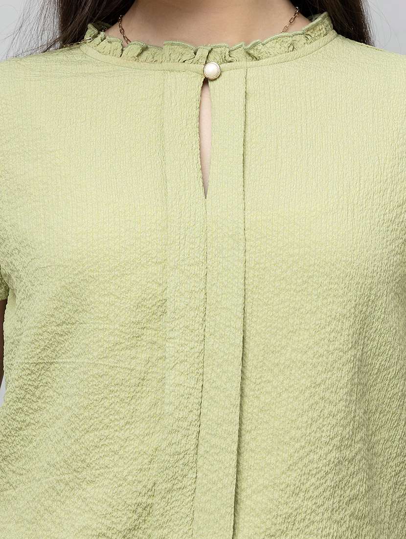 women solid tulip sleeve regular top - 22078528 - Standard Image - 3