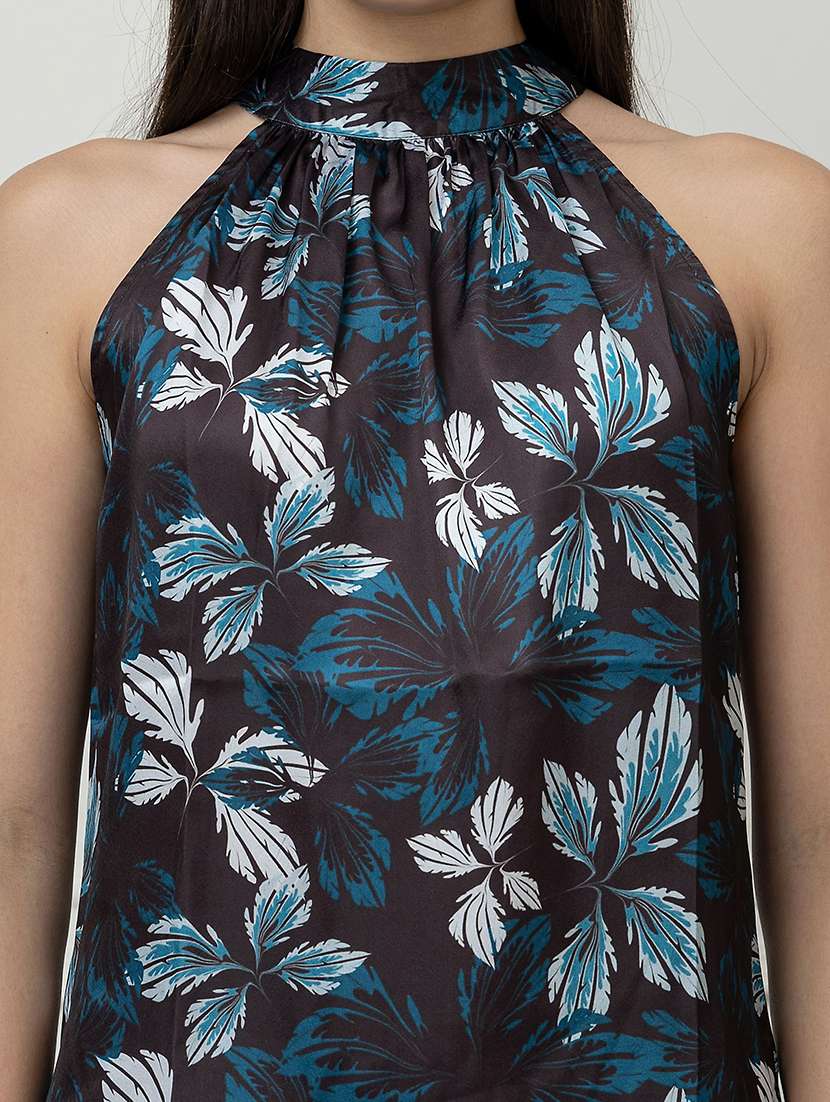 women printed halter neck sleeveless top - 22078531 - Standard Image - 3