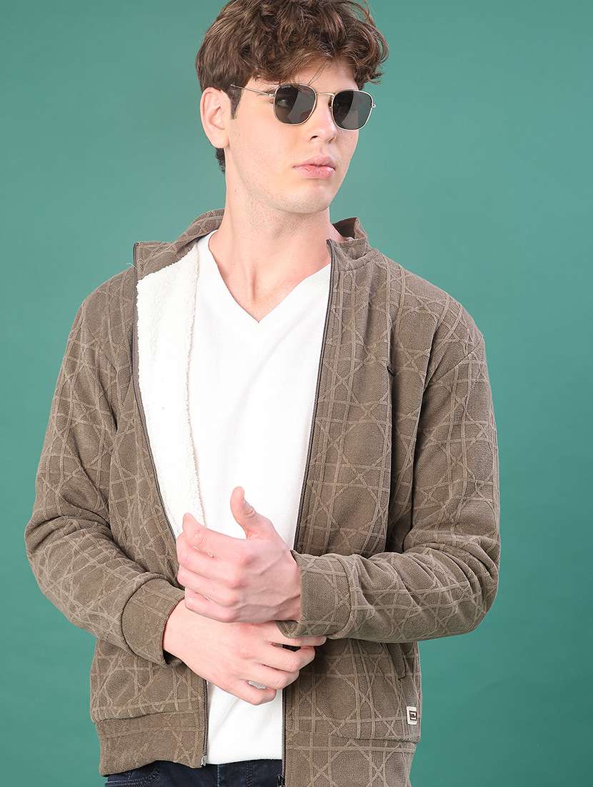 men self design long sleeve regular fit sweatshirt