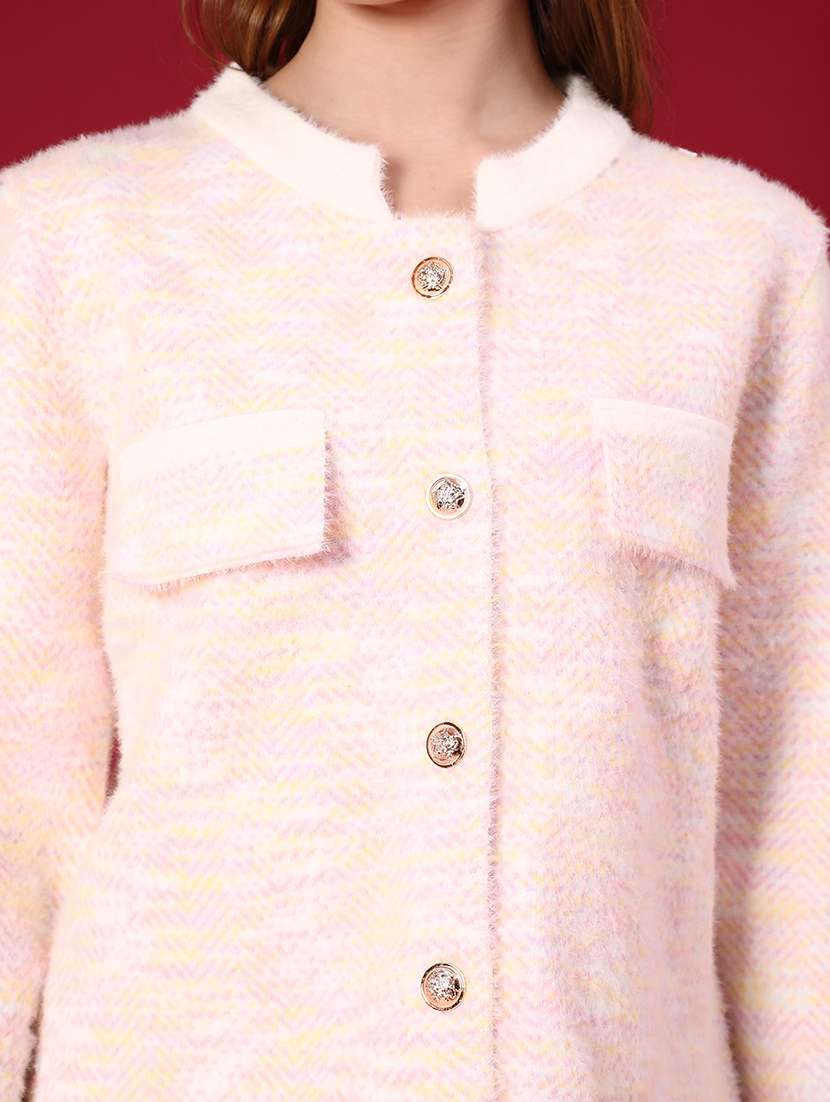 women self design long sleeve cardigan - 22078955 -  Standard Image - 5