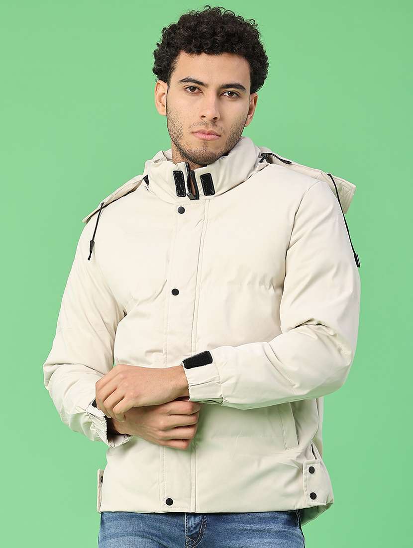 men solid long sleeve bomber jacket - 22078956 -  Zoom Image - 0