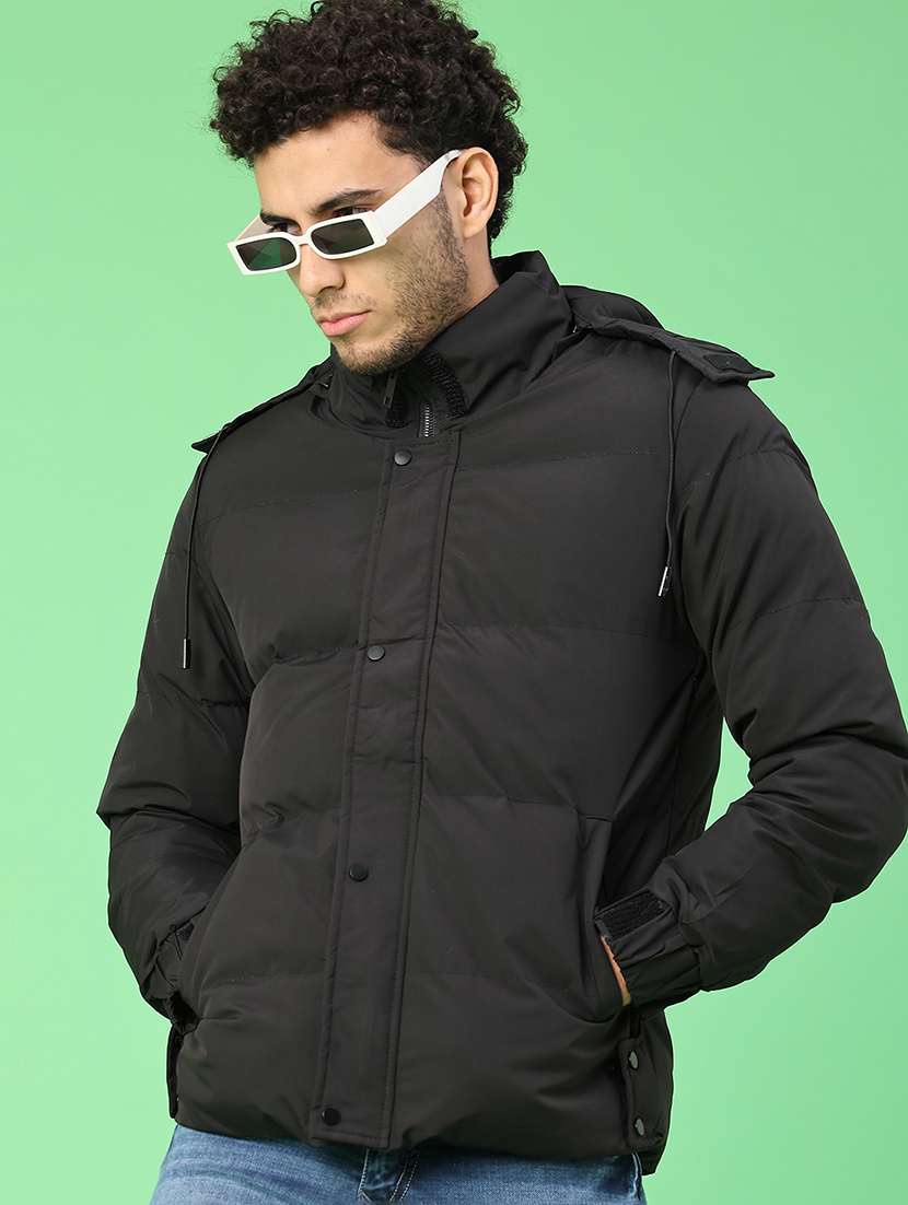 men solid long sleeve bomber jacket