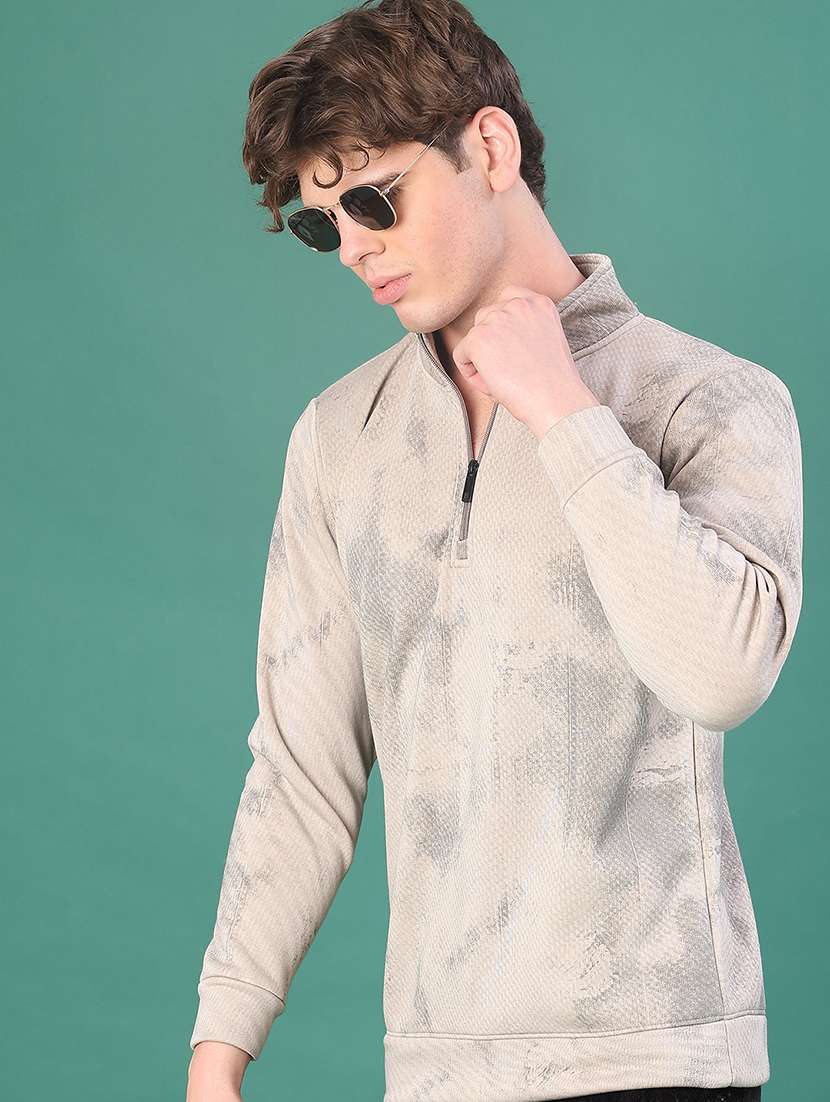 men printed long sleeve regular fit sweatshirt