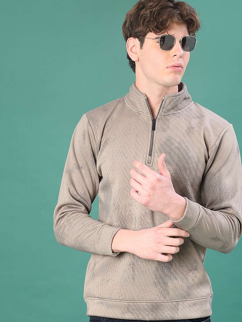 men printed long sleeve regular fit sweatshirt