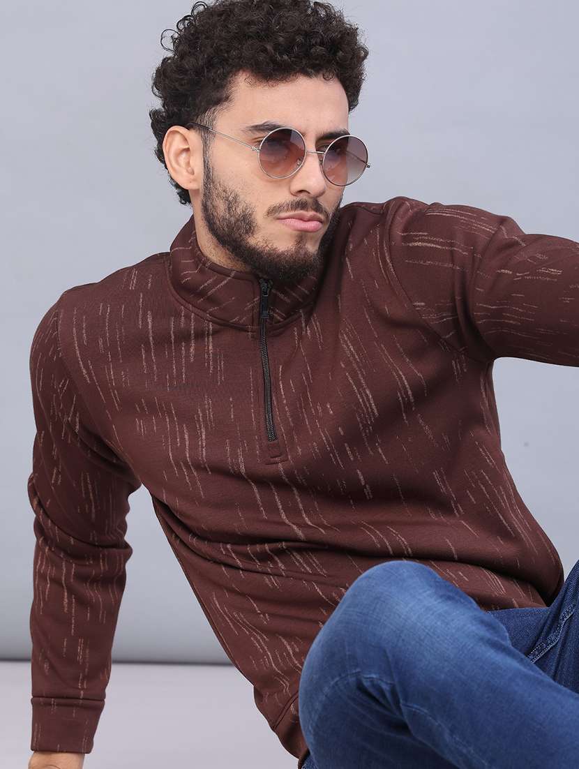 men printed long sleeve regular fit sweatshirt