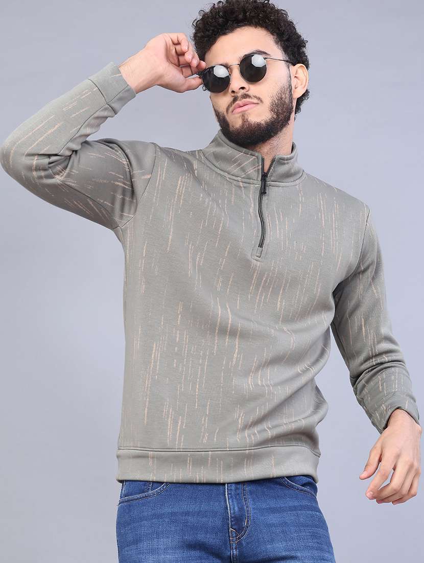 men printed long sleeve regular fit sweatshirt