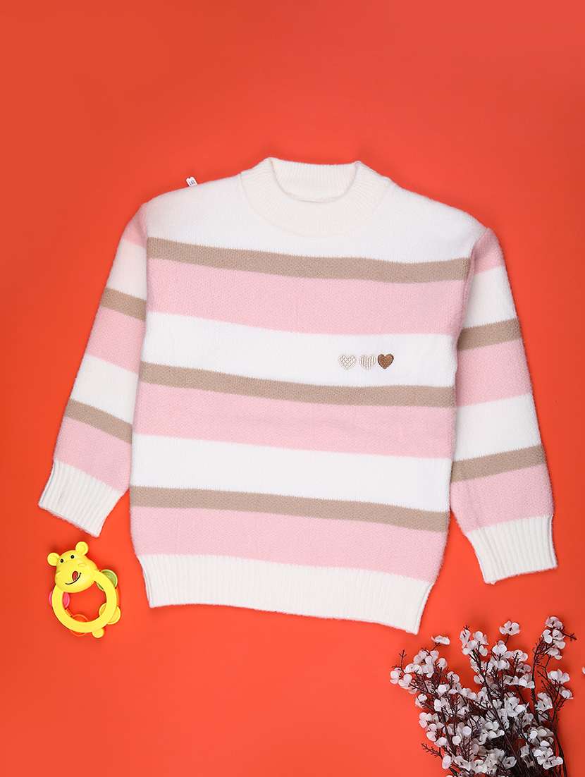 girls self designed long sleeve sweater