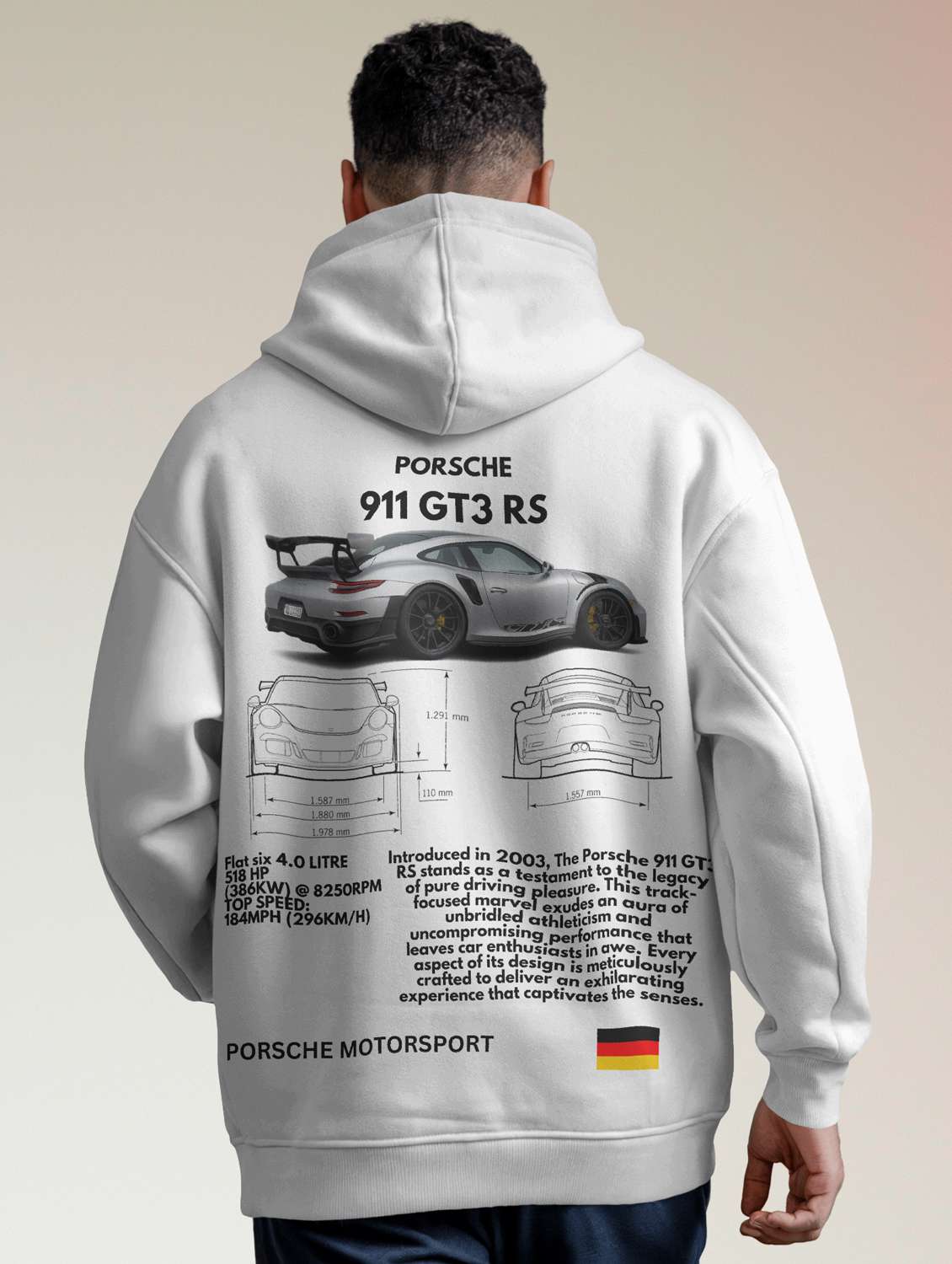 men front & back print long sleeve hooded sweatshirt - 22079121 -  Zoom Image - 0