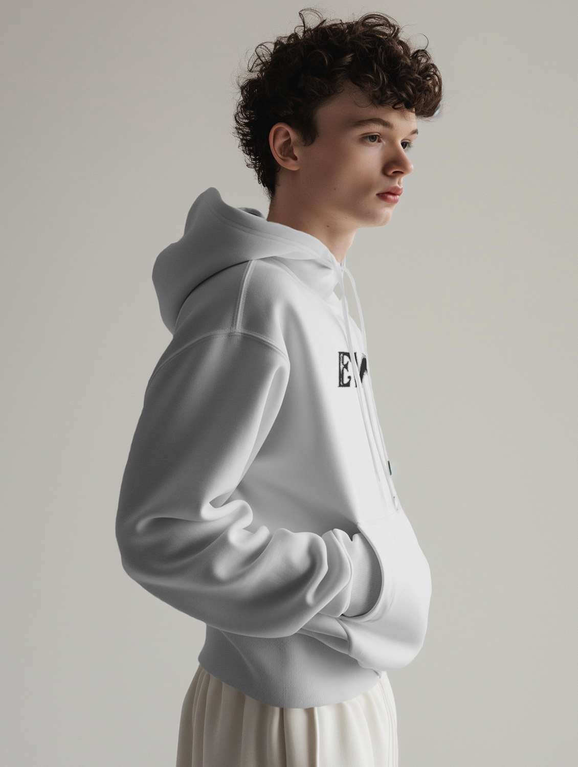 men front & back print long sleeve hooded sweatshirt - 22079121 -  Standard Image - 3