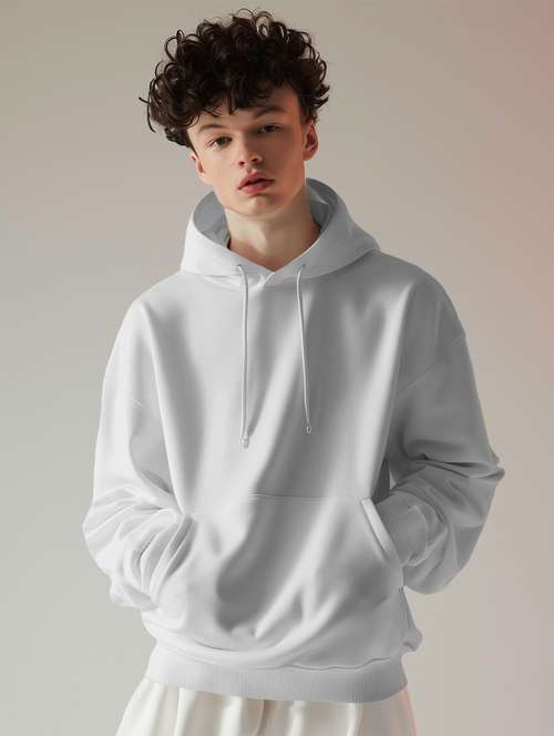 men solid print long sleeve hooded sweatshirt - 22079129 -  Standard Image - 0