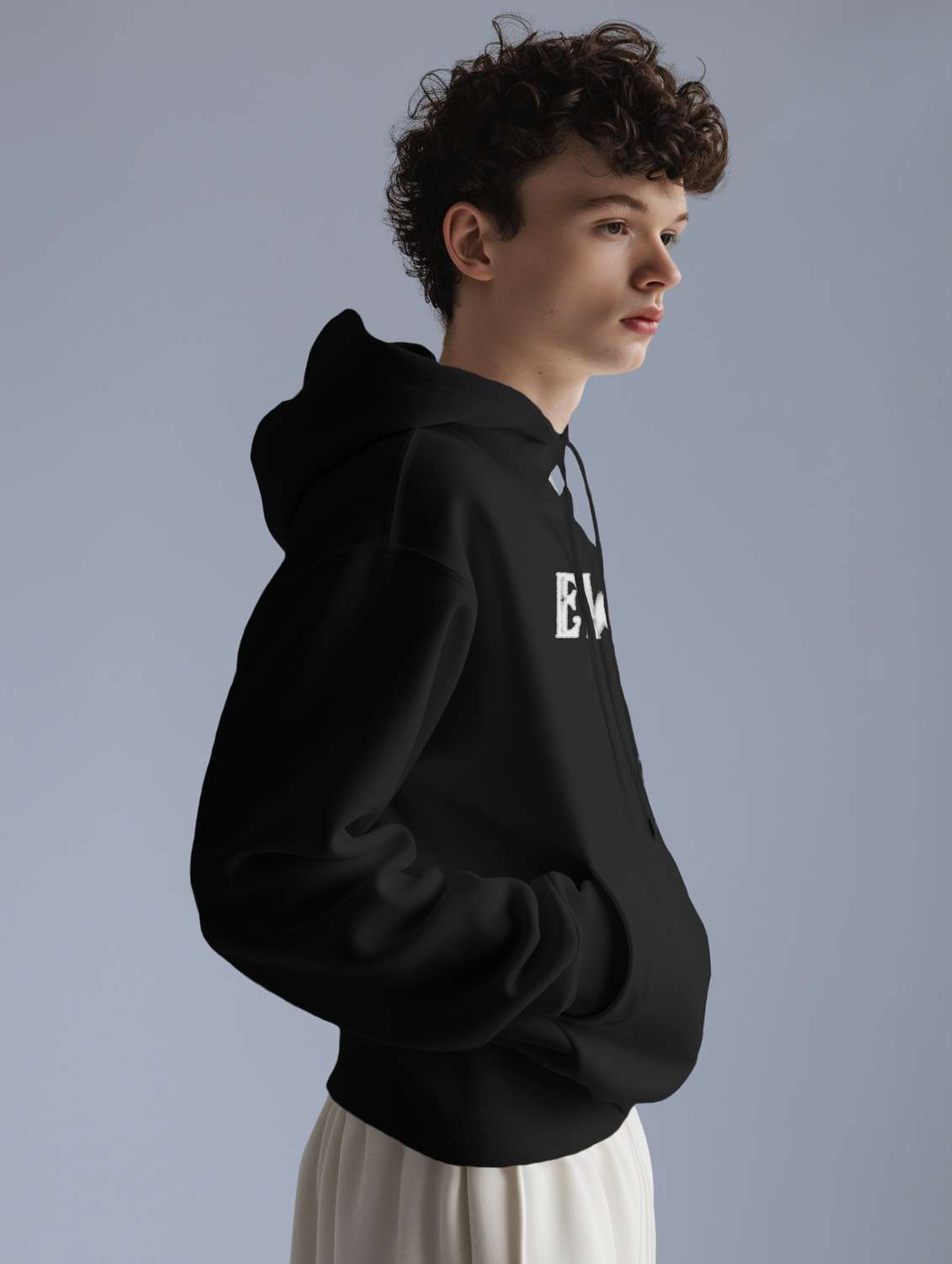 men front & back print long sleeve hooded sweatshirt - 22079141 -  Standard Image - 3