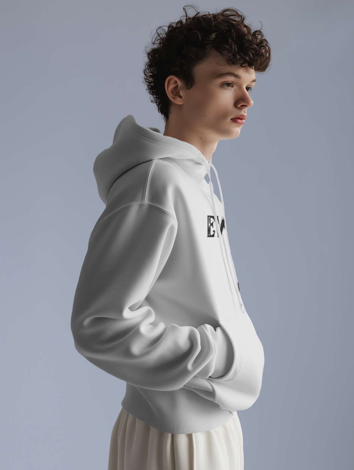 men front & back print long sleeve hooded sweatshirt - 22079143 -  Standard Image - 3