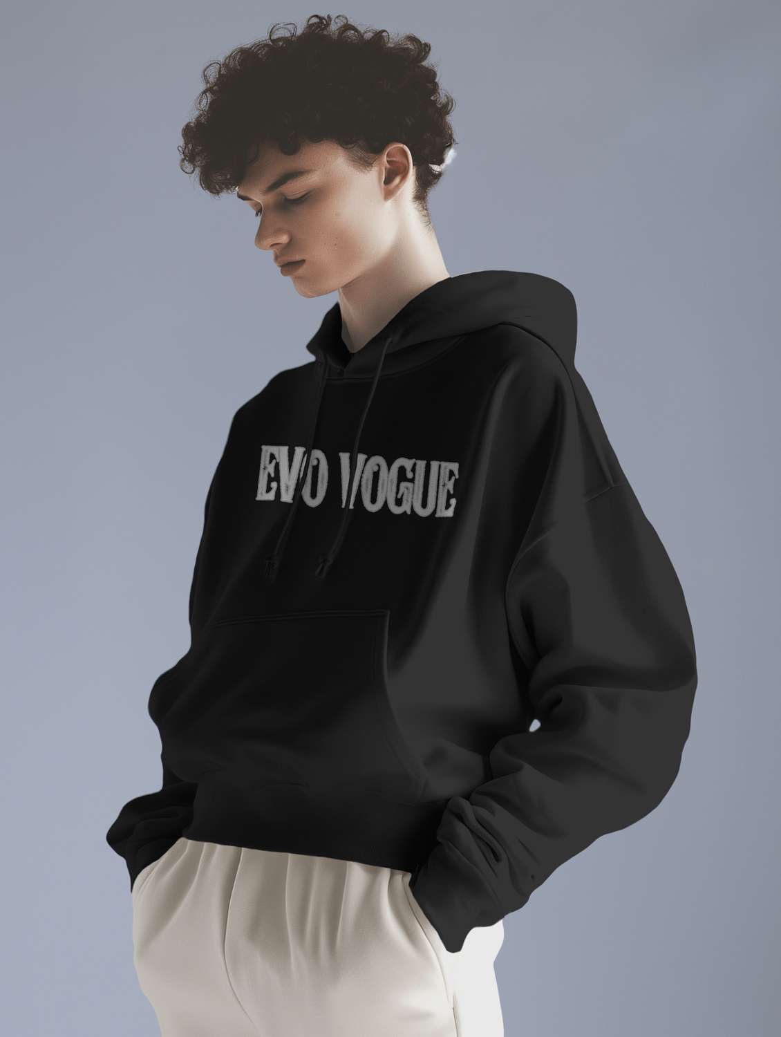 men front & back print long sleeve hooded sweatshirt - 22079146 -  Standard Image - 3