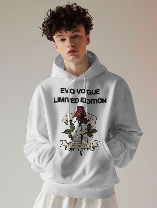 men front print long sleeve hooded sweatshirt - 22079149 -  Standard Image - 0