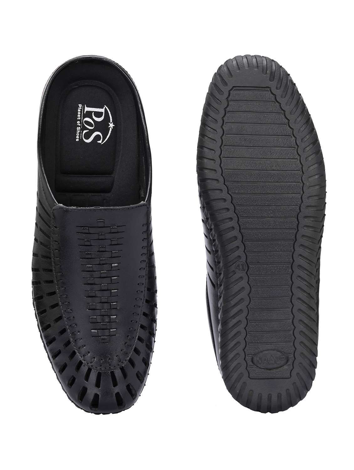 men black slip on sandal - 22079195 -  Standard Image - 5
