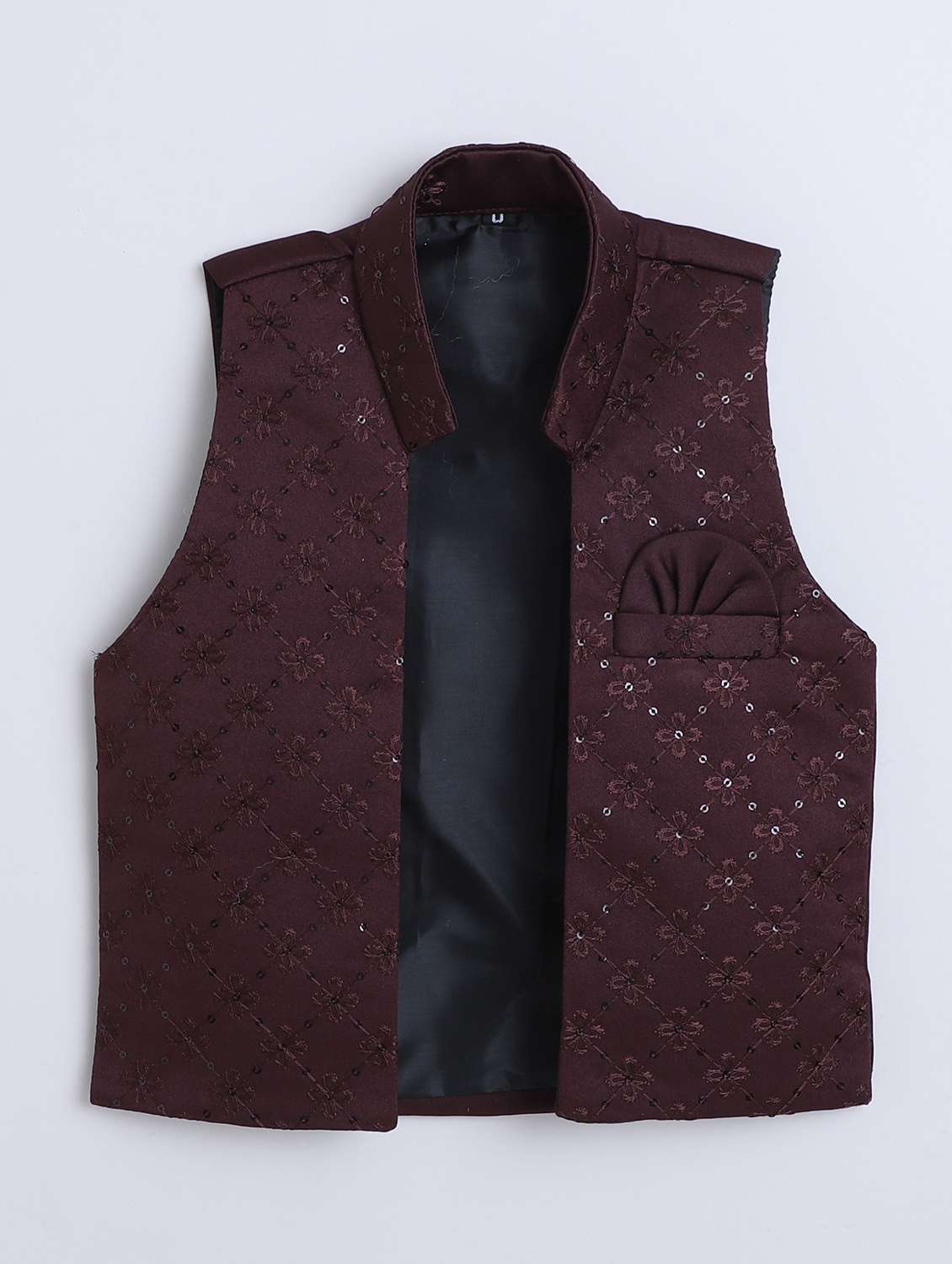 boys embroidered long sleeve sherwani set - 22079215 - Standard Image - 3