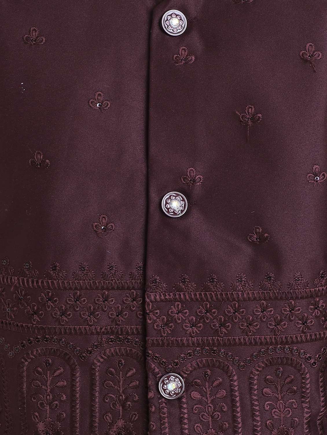 boys embroidered long sleeve sherwani set - 22079215 - Standard Image - 5