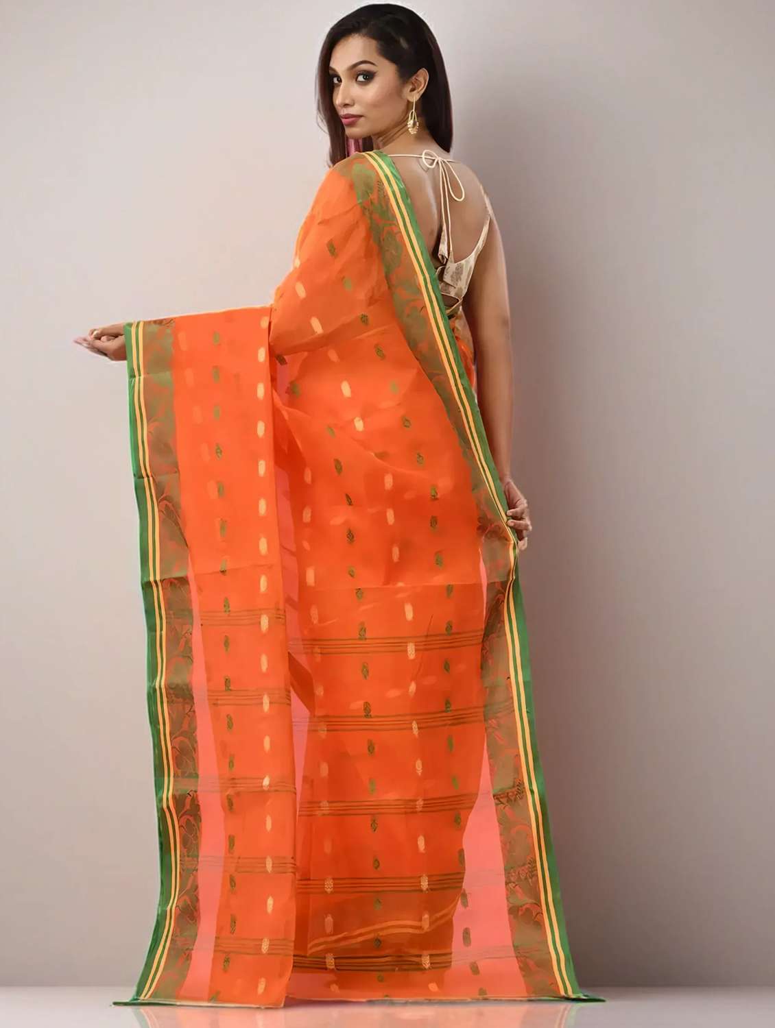 women self design tant saree - 22079273 -  Standard Image - 3