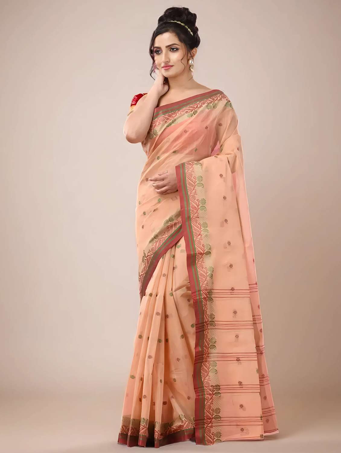 women self design tant saree - 22079274 -  Zoom Image - 0