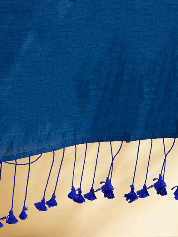 women solid handloom saree with blouse - 22079277 -  Standard Image - 5