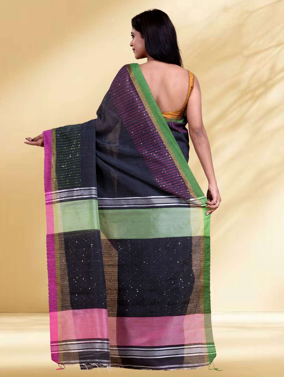 women self design handloom saree with blouse - 22079283 -  Standard Image - 3