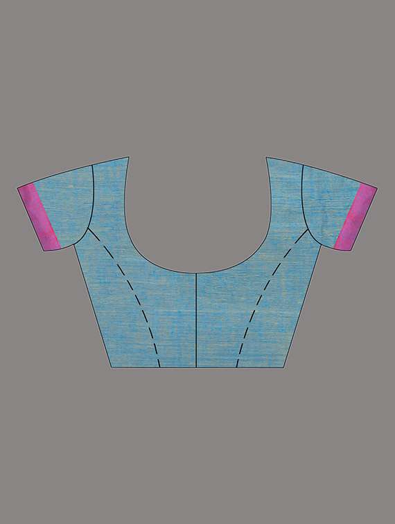 women solid handloom saree with blouse - 22079289 -  Standard Image - 5